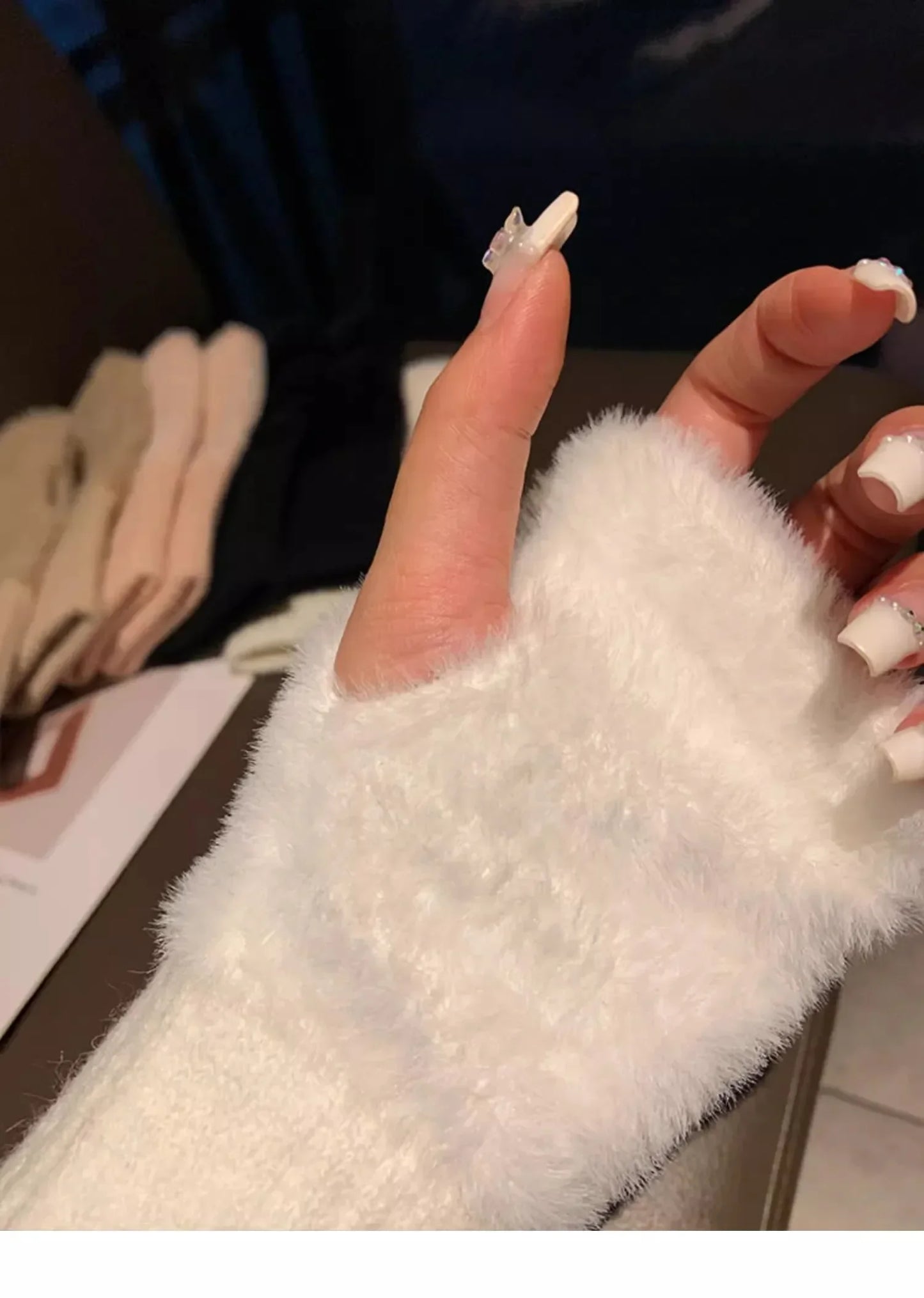 Guanti in pelliccia sintetica “mink fleece” half-finger donna – Guanti senza dita caldi e morbidi per l’inverno, perfetti per scrivere e usare lo smartphone