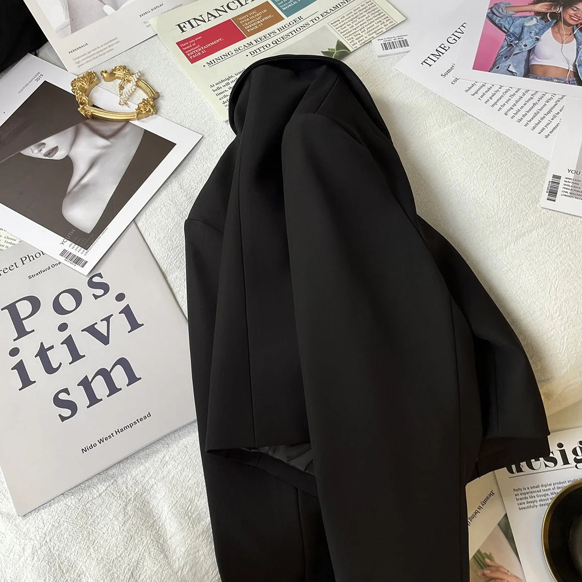 Blazer Donna Corto Nero Elegante – Giacca Casual Chic