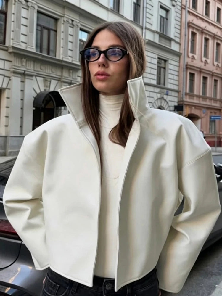 Giacca Donna Effetto Pelle Vintage con Zip - immagine 31