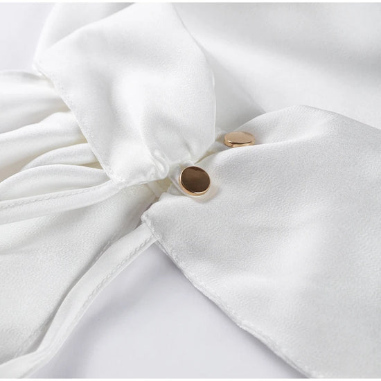 Abito da sera in raso con fiocco per donna – abito elegante schiena scoperta