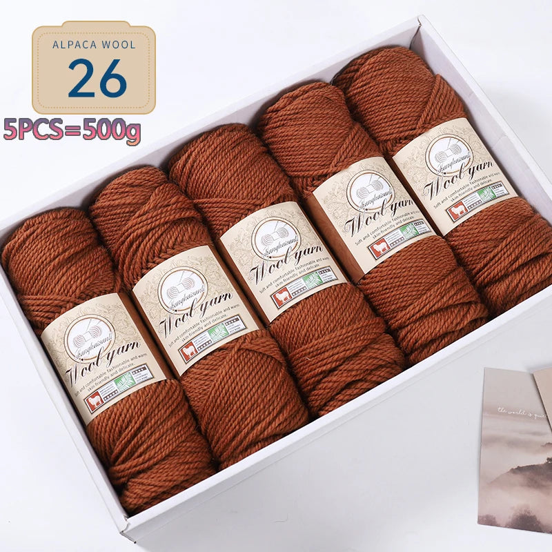 Set 5 gomitoli filato spesso alpaca 500 g – yarn grosso per maglioni, cappotti e crafting inverno