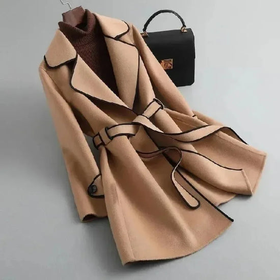 Cappotto donna doppio lato in lana – Korean style mid-length double-sided wool coat inverno 2025