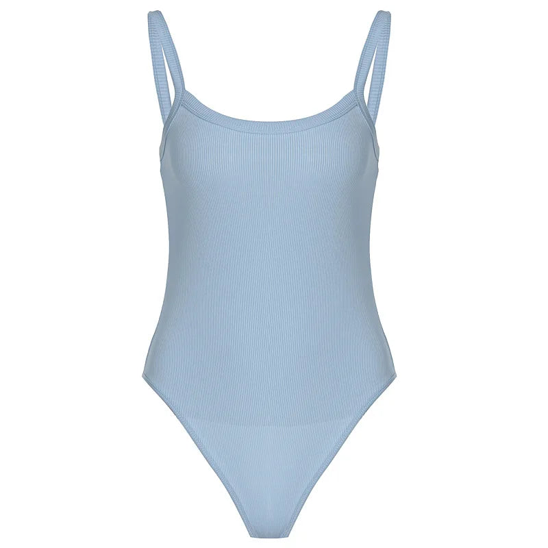 Bodysuit bianco body con senza spalline – aderente sexy da donna