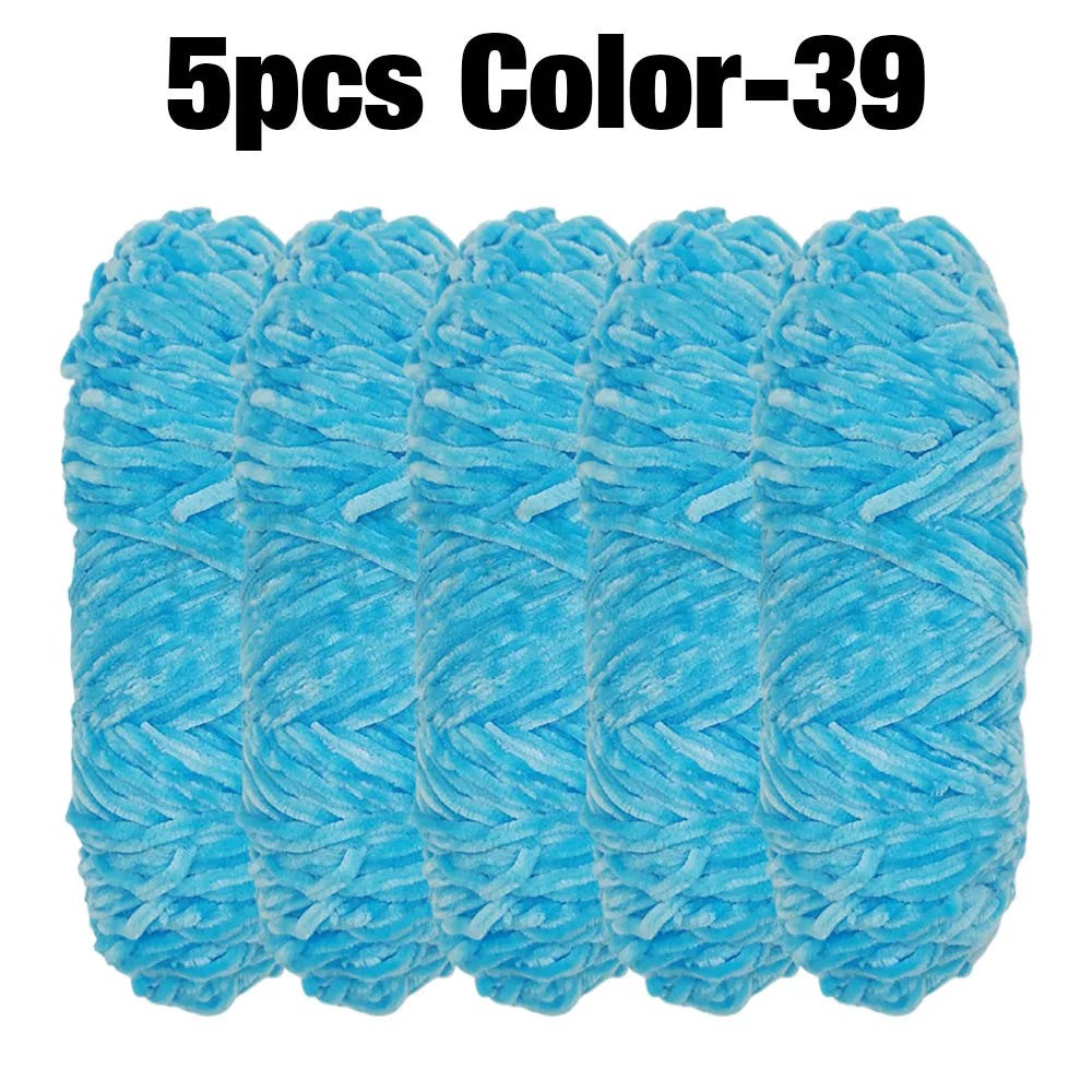 Set 5 rotoli filato ciniglia velluto 100 g – filo morbido e caldo per coperta, maglione, cuscini, DIY