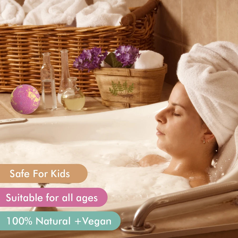 Bombe da Bagno Naturali 12 Pezzi Set Spa – Bath Bomb Relax Aromaterapia Regalo