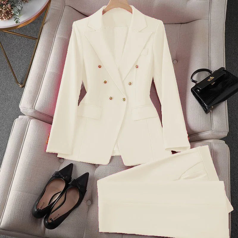 Completo blazer e pantaloni donna 2025 – Tailleur elegante a manica lunga, set 2 pezzi per ufficio, stile casual chic