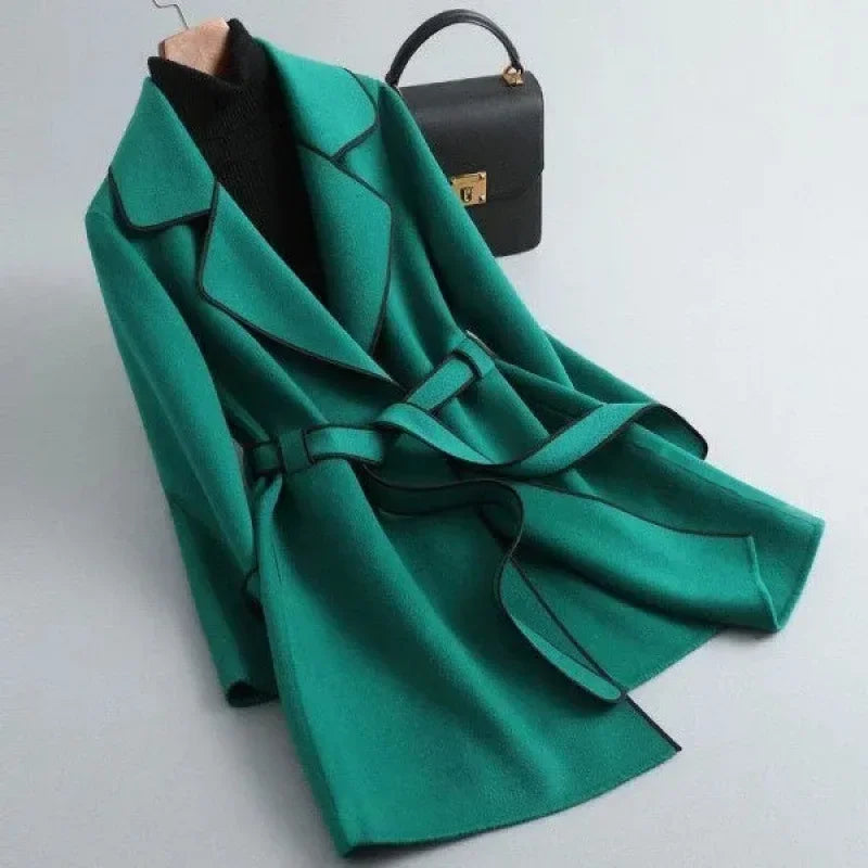 Cappotto donna doppio lato in lana – Korean style mid-length double-sided wool coat inverno 2025