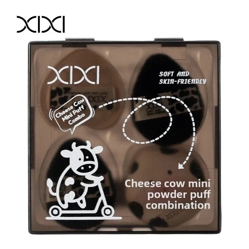 Set 5 spugnette makeup ultra morbide “cheese cow” – compatibili dry & wet