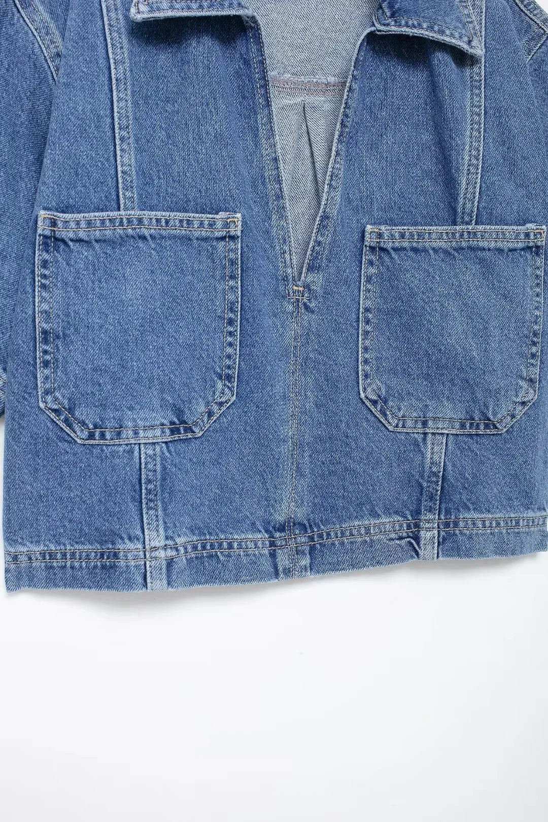 Completo Denim Donna – Set Top e Shorts Elegante Estate
