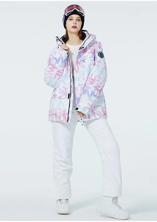 Tuta da sci donna impermeabile e antivento 2-pezzi – giacca + pantaloni snowboard invernale 2025, windproof & waterproof