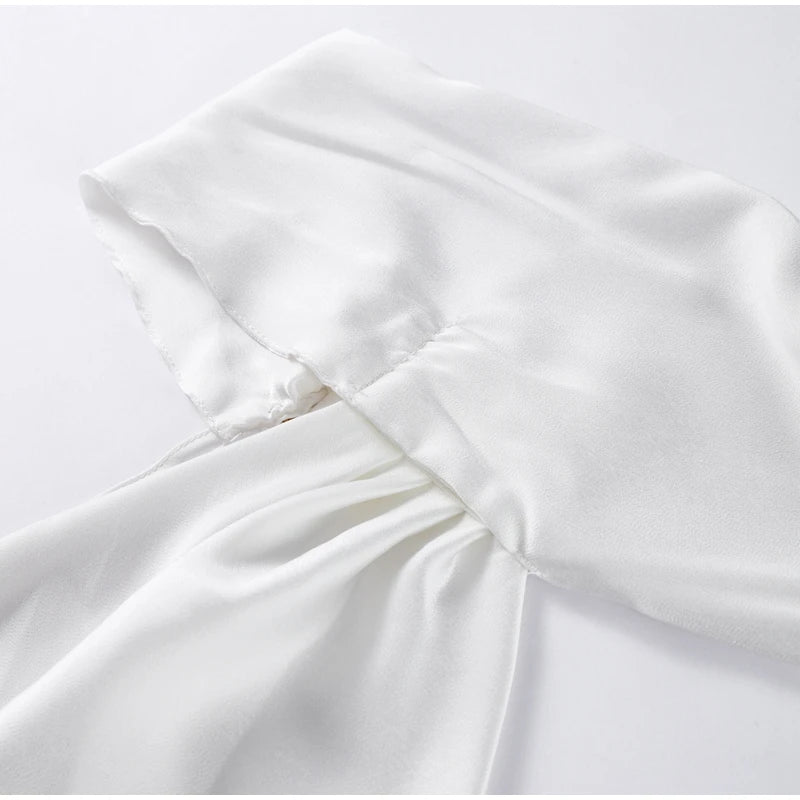 Abito da sera in raso con fiocco per donna – abito elegante schiena scoperta