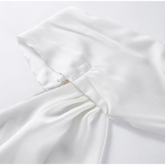 Abito da sera in raso con fiocco per donna – abito elegante schiena scoperta