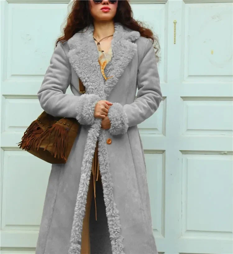 Cappotto invernale donna 2025 – lungo in misto lana e cotone, giacca imbottita spessa anti-freddo