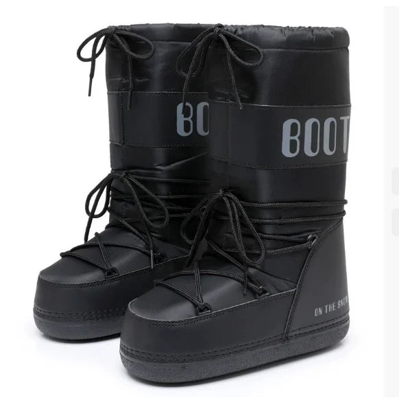Stivali da neve donna 2026 con plateau e lacci – snow boots imbottiti invernali medio-polpaccio, calzatura fashion per neve e città