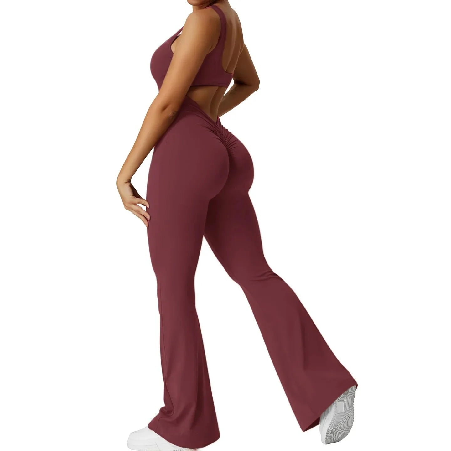 Tuta yoga intera seamless donna – Body atletico con schiena a U, modellante, da allenamento ad alto impatto
