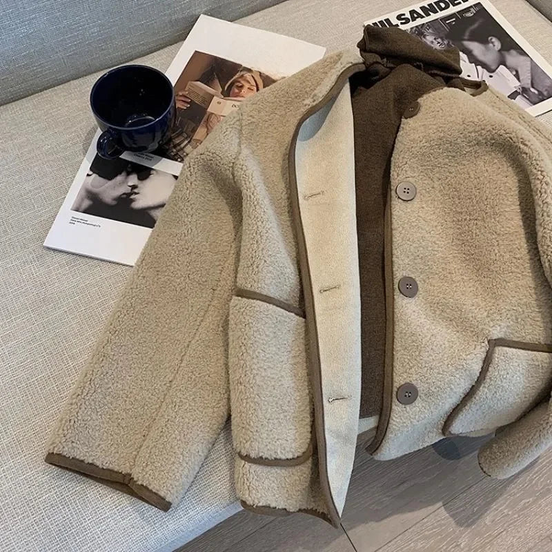 Giacca corta in pelliccia d'agnello donna – Cappotto oversize imbottito per l'inverno, taglie piccole disponibili