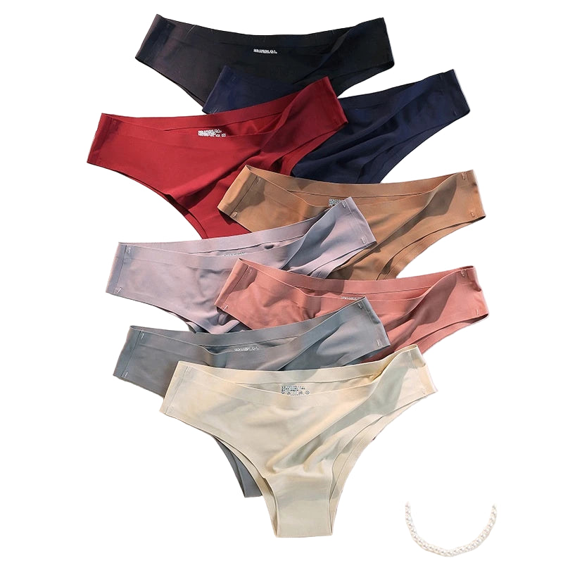 Set 4 pezzi mutandine donna seamless in ice silk – vita bassa G-string ultra sottile comfort quotidiano