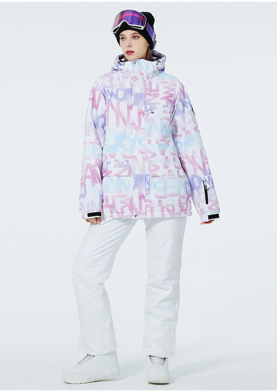 Tuta da sci donna impermeabile e antivento 2-pezzi – giacca + pantaloni snowboard invernale 2025, windproof & waterproof
