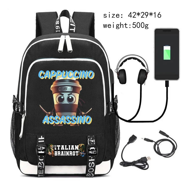 Zaino “Tung Tung Tung Sahur” – Meme Italian Brainrot in moda streetwear virale