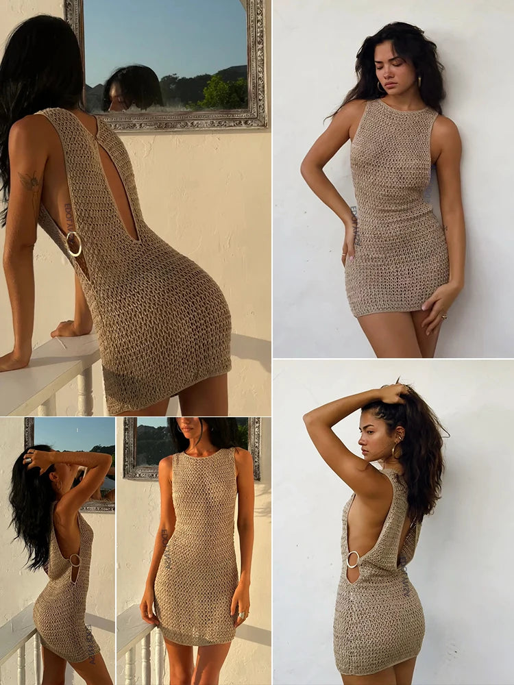 Abito Mare Copricostume Donna Sexy Monospalla Estivo con Intaglio – Look Fashion da Spiaggia 2025