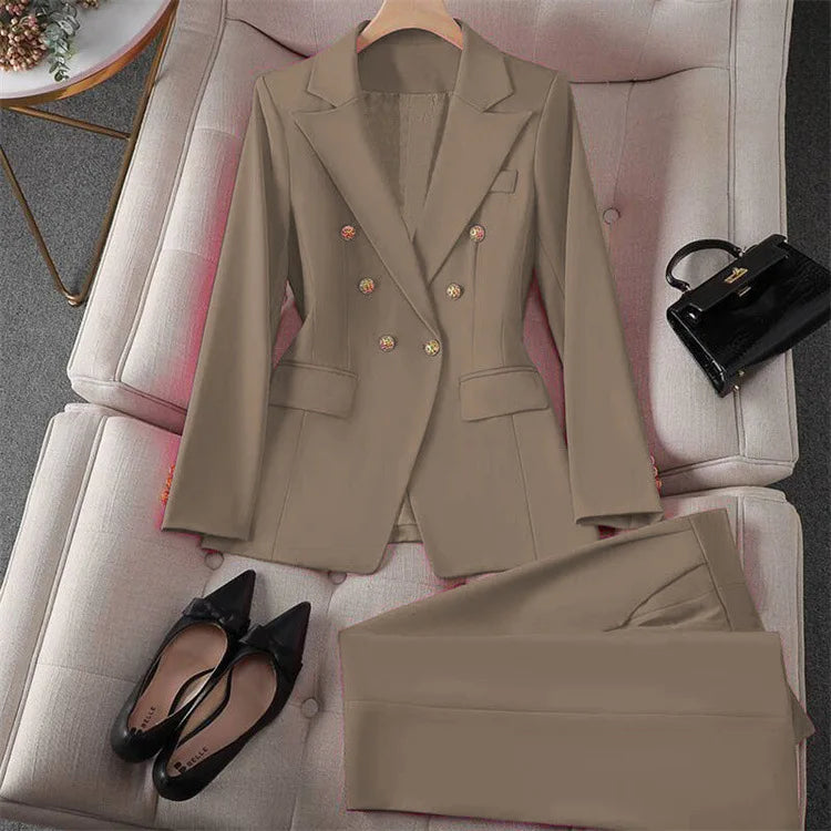 Completo blazer e pantaloni donna 2025 – Tailleur elegante a manica lunga, set 2 pezzi per ufficio, stile casual chic