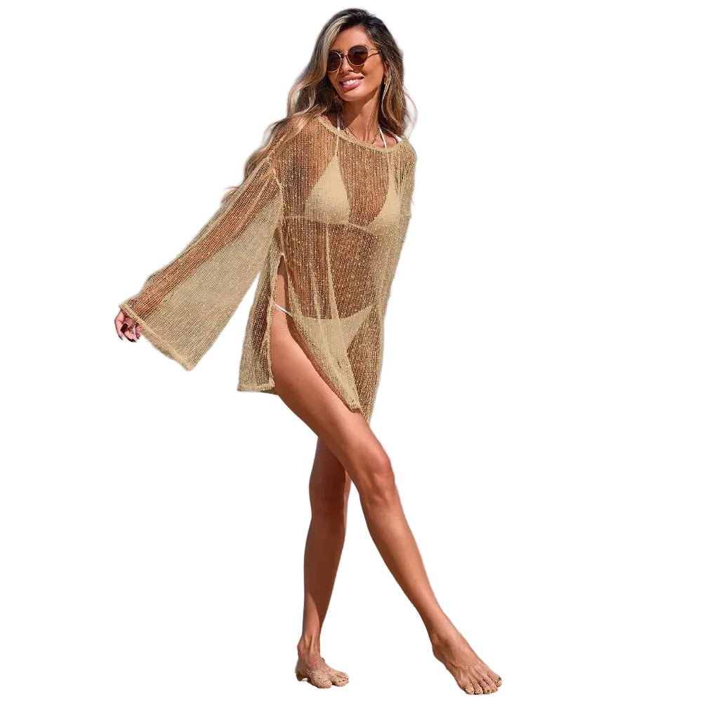 Copricostume Donna Mesh Traforato – Beach Dress Leggero Sopra Bikini