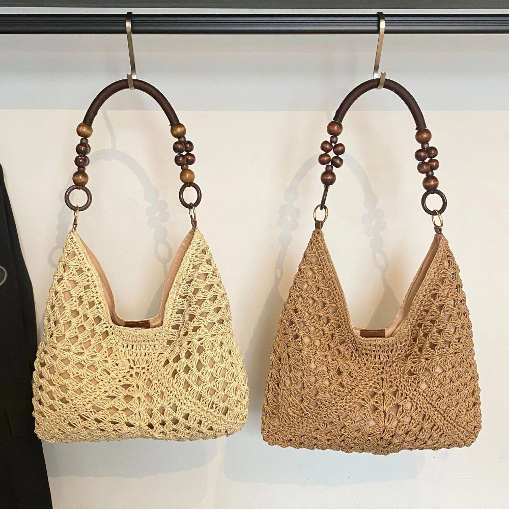 Borsa Tote Donna in Paglia Intrecciata – Shopper Estiva Capiente
