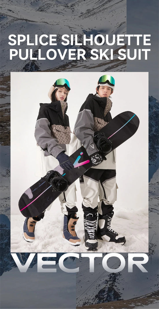 Tuta da sci unisex con cappuccio e dettagli riflettenti – giacca imbottita, impermeabile e termica per sport invernali