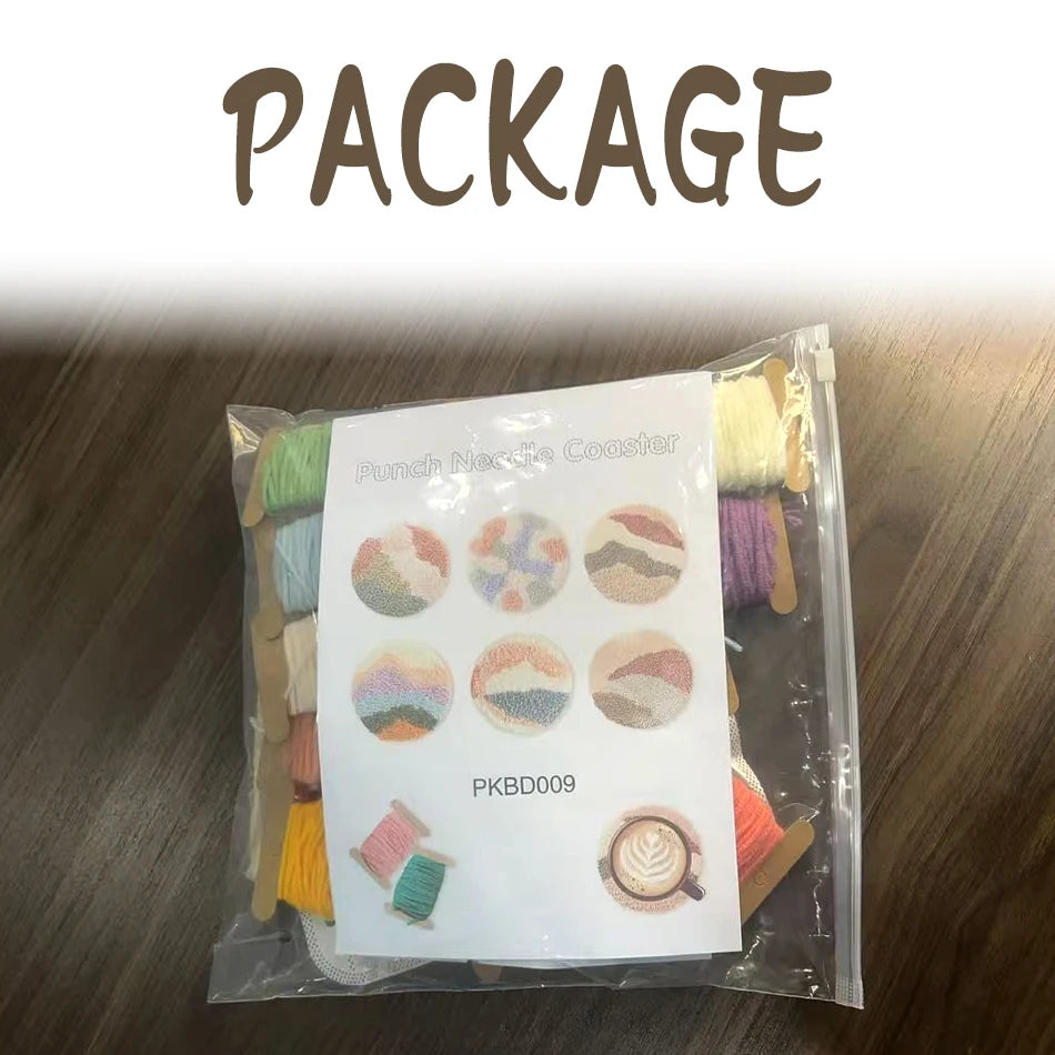 Kit Punch Needle Sottobicchieri Gatti – Set DIY Creativo per Principianti