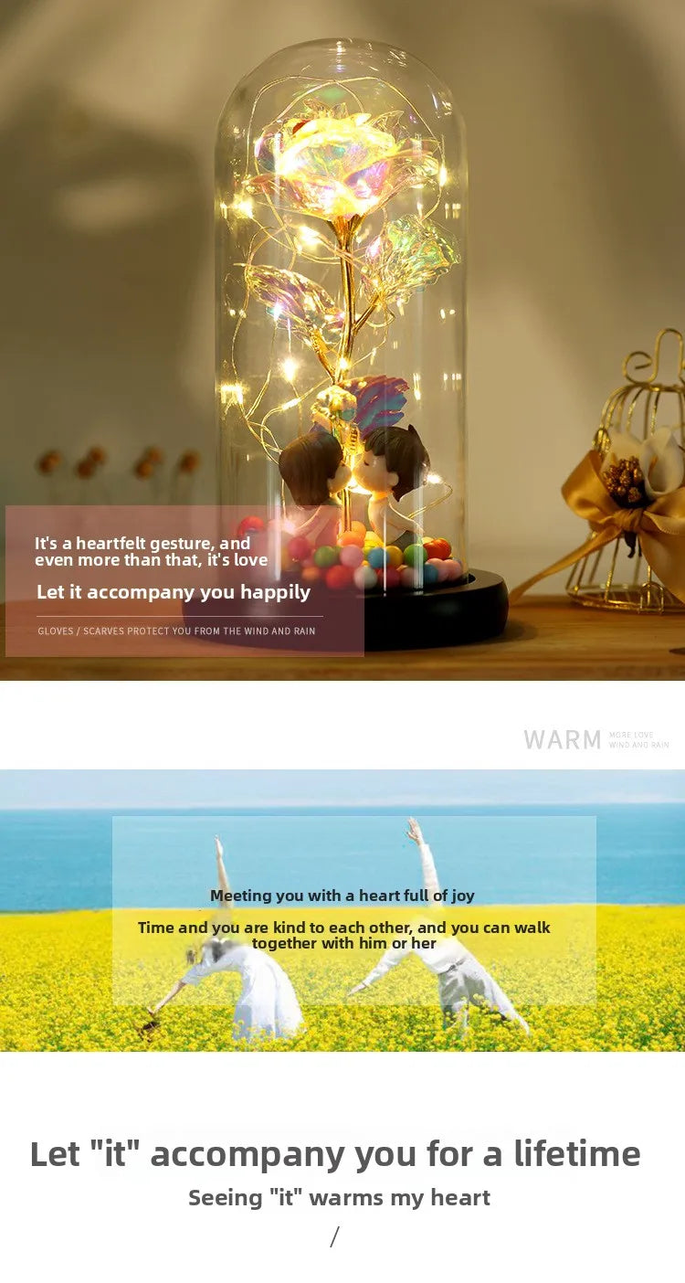 Rosa Eterna LED in Vetro – Regalo San Valentino per Fidanzata