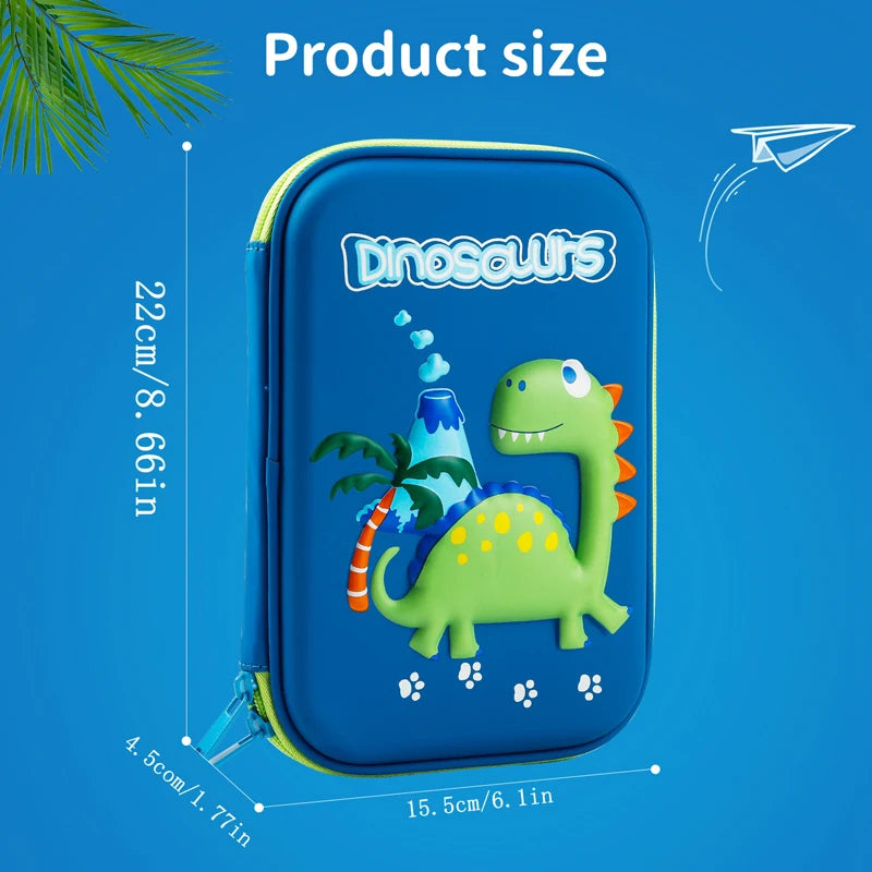 Cool Dinosaur Pencil Case Stationery Set Unicorn 3D EVA Pencil Box Organizer School Supplies for Kids Boys Back To School Gift