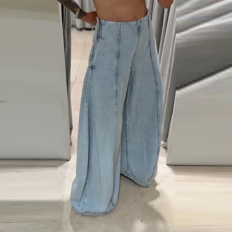 Jeans patchwork vita bassa donna – pantaloni larghi Y2K stile street fashion 2025