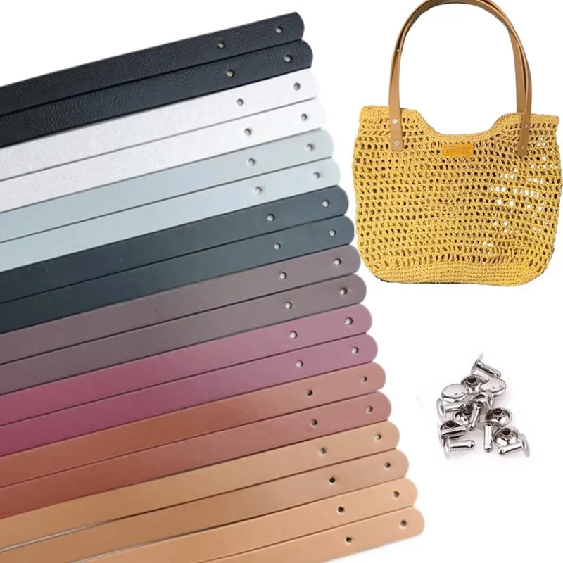 Set di manici in pelle PU fatti a mano per borse – 2 pezzi, 27,8 cm