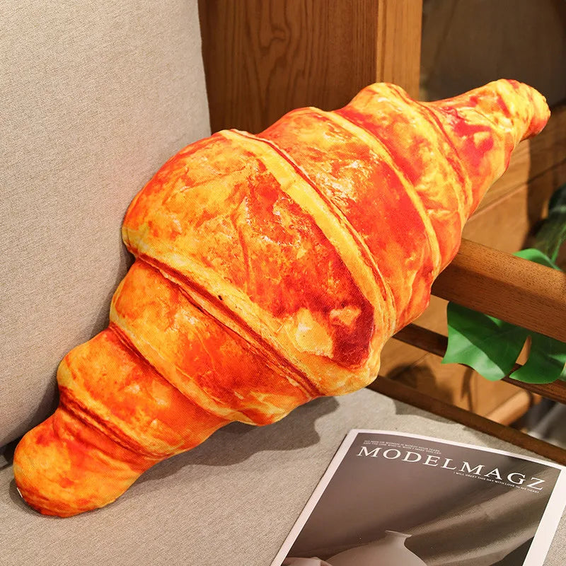 Realistic Bread Plush Pillow Set Croissant Baguette Hot Dog Sofa Decor Soft Comfort Food Themed Cushions For family Birthday Gif
