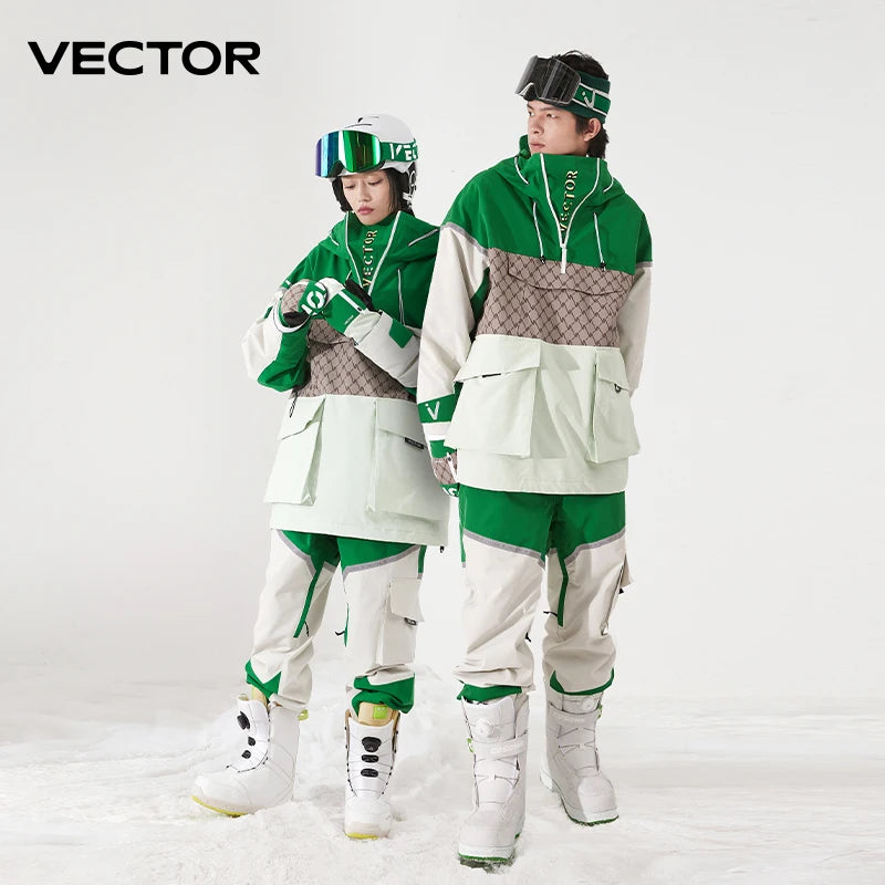 Tuta da sci unisex con cappuccio e dettagli riflettenti – giacca imbottita, impermeabile e termica per sport invernali