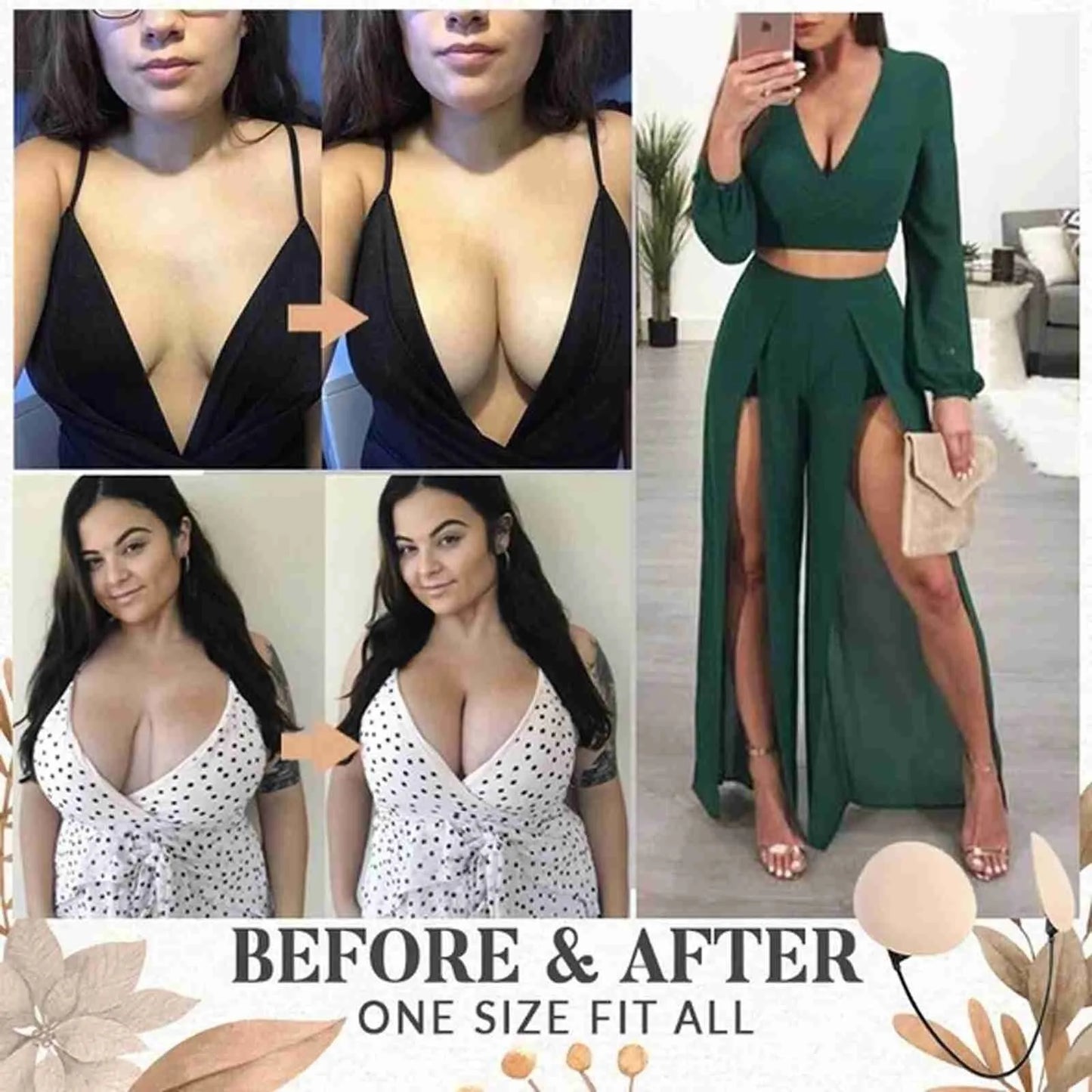 Reggiseno adesivo senza spalline per un décolleté perfetto effetto push up