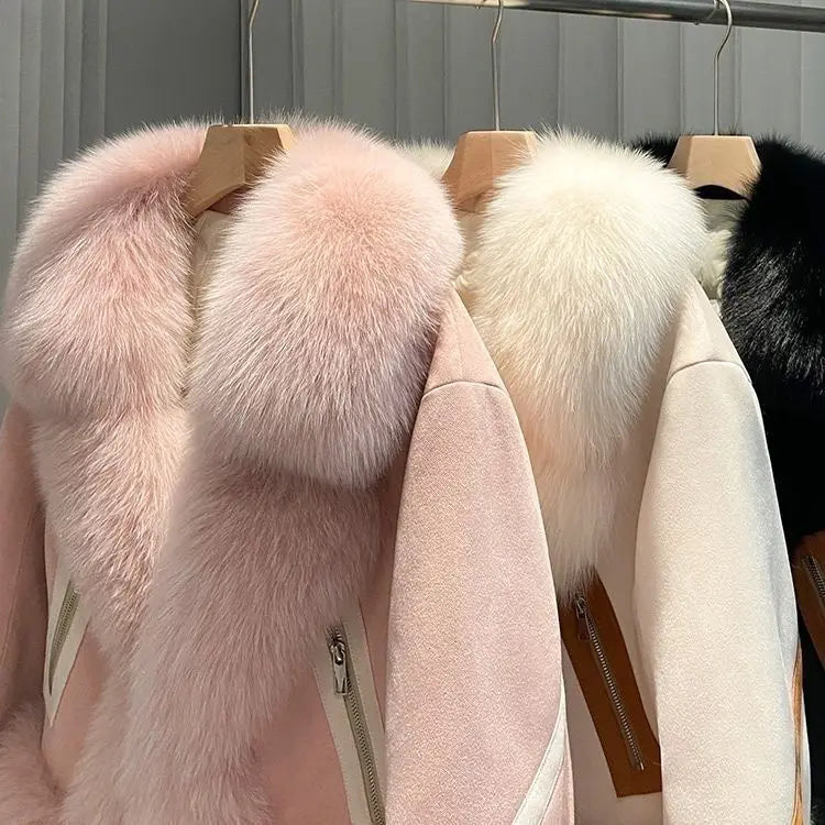 Cappotto corto in pelliccia sintetica volpe 2025 – giacca imbottita effetto fox fur, caldo e alla moda