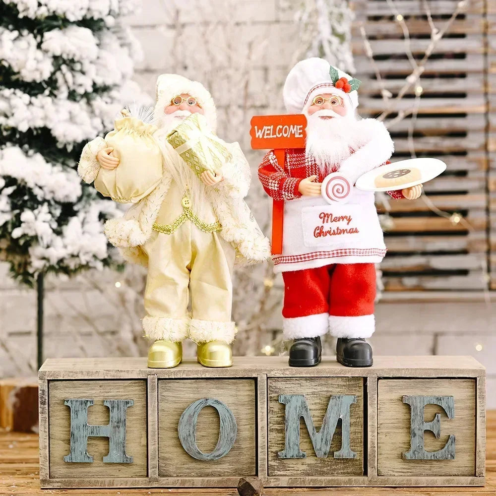 Pupazzo Babbo Natale peluche 30 cm ‒ decorazione natalizia morbida per casa, albero, festa (set 1-4 pezzi) 2025