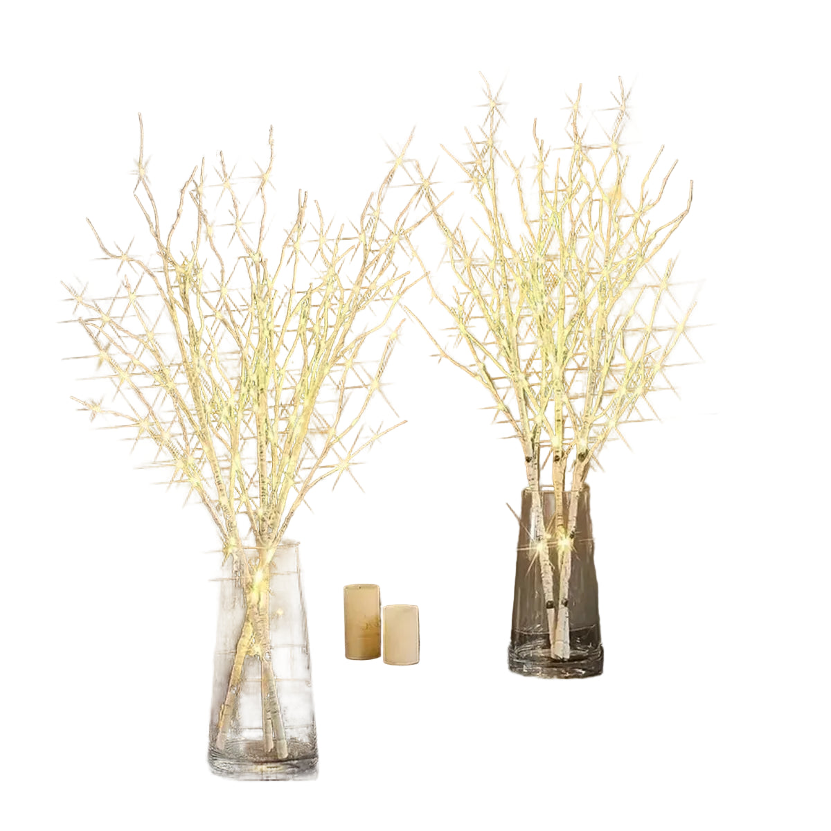 Ramo di betulla bianco illuminato a LED – decorazione per Natale