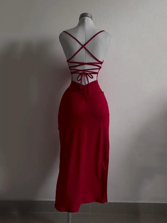 Abito halter a maniche lunghe donna – vestito corto “bag-hip”, sensuale