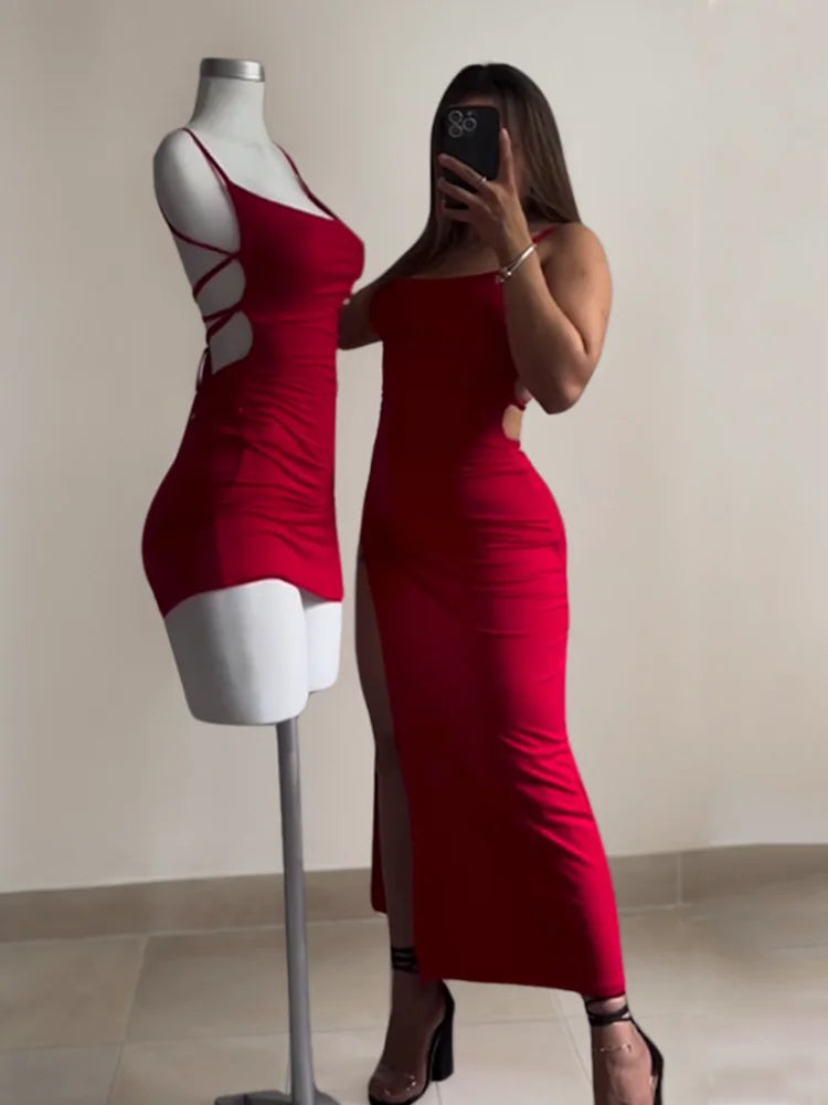 Abito halter a maniche lunghe donna – vestito corto “bag-hip”, sensuale