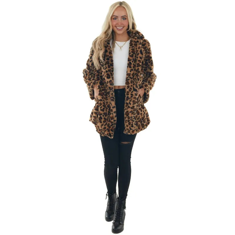 Cappotto donna oversize leopardo – abbigliamento autunno/inverno 2025, stampa leopardata, vestibilità ampia, top casual