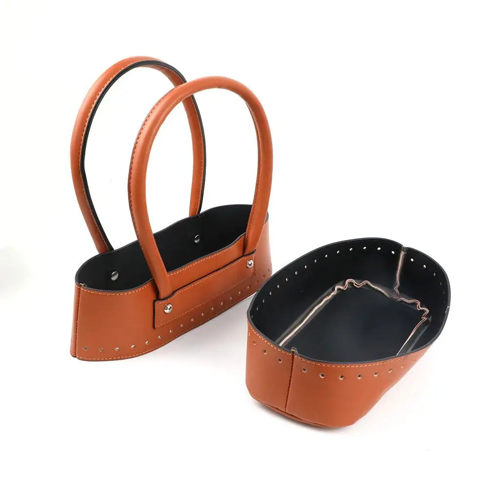 Kit Accessori per Borse Fai-da-Te – Set Manici & Fondo in Ecopelle per Borsa a Spalla