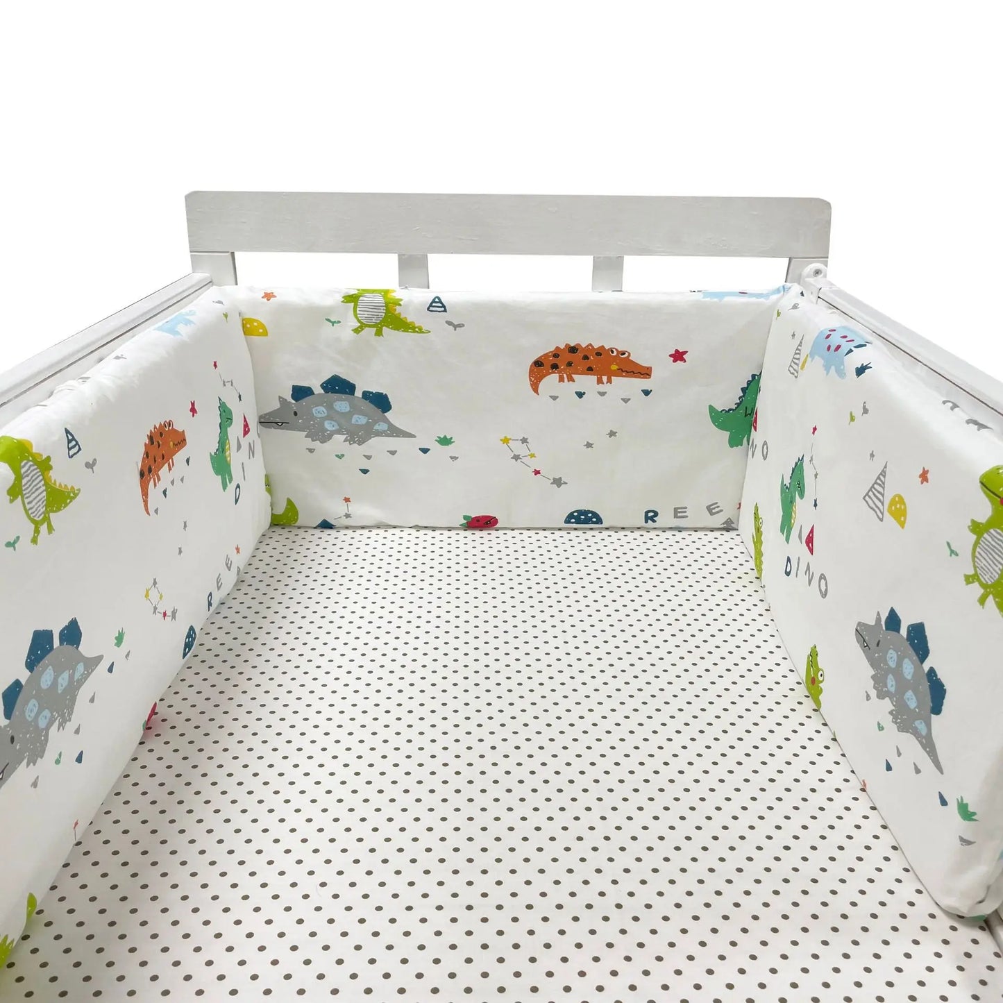Paracolpi Lettino Imbottito 200 × 30 cm in Cotone con Fodera Removibile