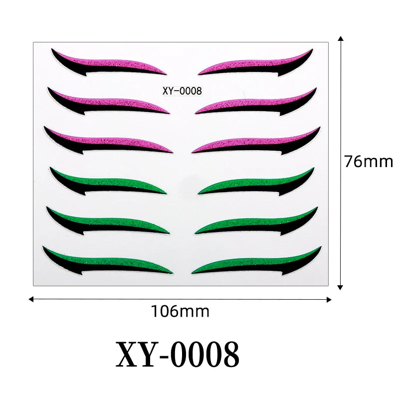 Adesivi Eyeliner Glitter Waterproof – Stickers Trucco Occhi Party