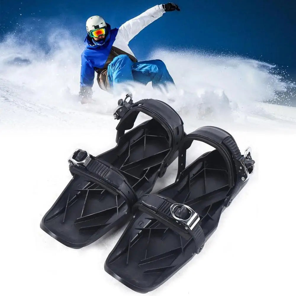 Racchette da sci/skates regolabili da neve – short skiboard/snowblades con attacchi universali, divertimento invernale per adulti e bambini