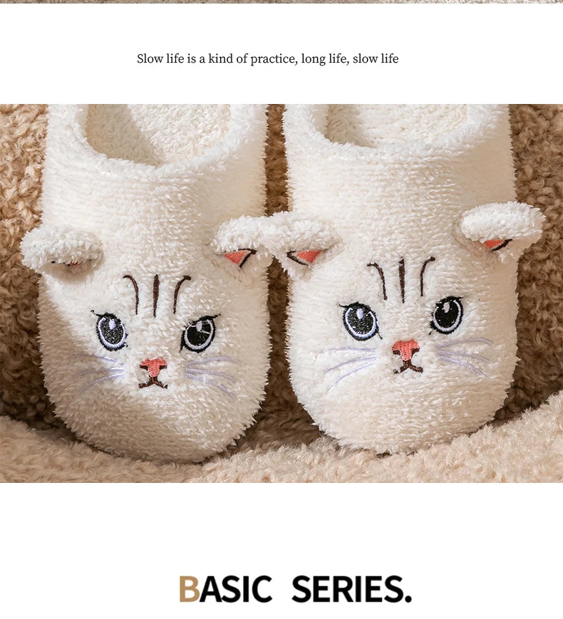 Pantofole Peluche Gatto Unisex per Casa, Invernali, Antiscivolo, Morbide e Calde