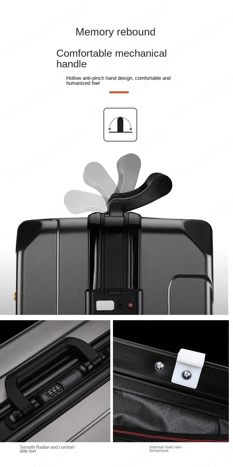 Trolley rigido alluminio 20-26″ cabina/da viaggio con serratura TSA + porte USB – valigia leggera e professionale