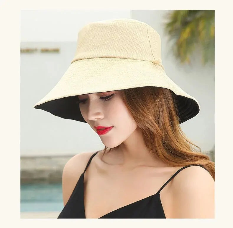 Cappello Estivo da Pescatore Donna – Visiera Larga Anti-UV Doppio Lato per Mare e Città