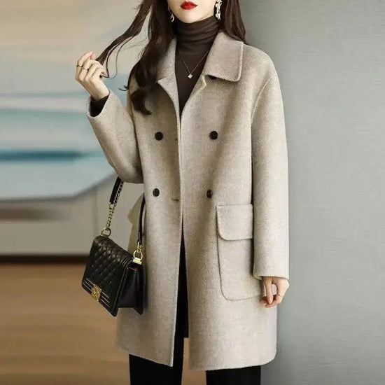 Cappotto in lana spesso donna 2025 ‒ giacca lunga oversize, outerwear loose autunno/inverno